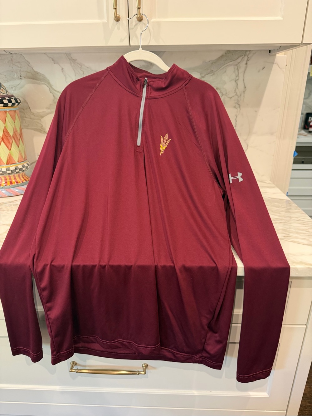 LG Men's Maroon 1/4 Zip Performance Pullover